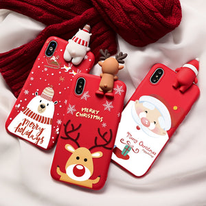 Christmas Cartoon Deer Case For iPhone