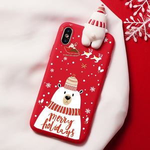 Christmas Cartoon Deer Case For iPhone