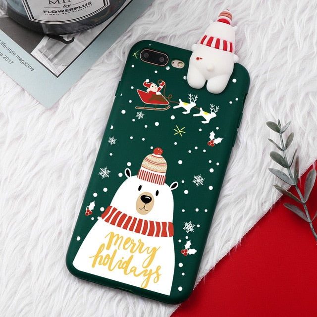 Christmas Cartoon Deer Case For iPhone