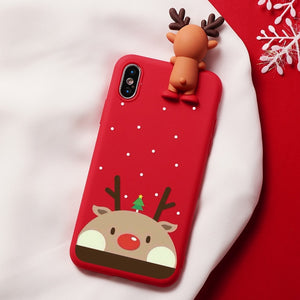 Christmas Cartoon Deer Case For iPhone