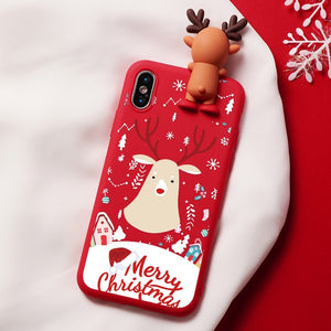 Christmas Cartoon Deer Case For iPhone