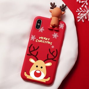 Christmas Cartoon Deer Case For iPhone