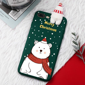 Christmas Cartoon Deer Case For iPhone