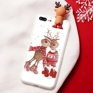 Christmas Cartoon Deer Case For iPhone