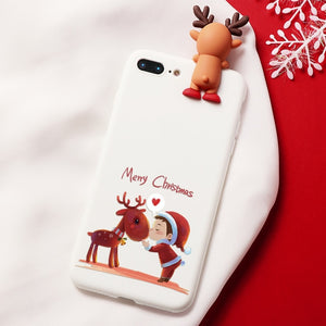 Christmas Cartoon Deer Case For iPhone