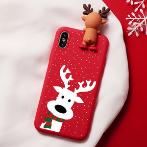 Christmas Cartoon Deer Case For iPhone