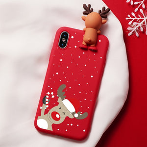 Christmas Cartoon Deer Case For iPhone