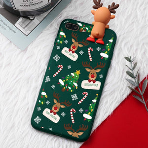 Christmas Cartoon Deer Case For iPhone