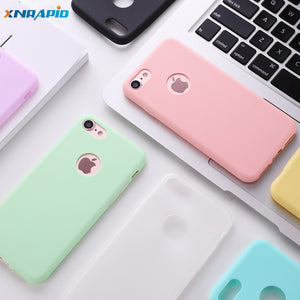 With Logo Hole Silicone Case For iPhone