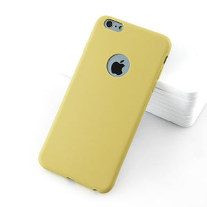 With Logo Hole Silicone Case For iPhone