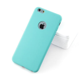 With Logo Hole Silicone Case For iPhone